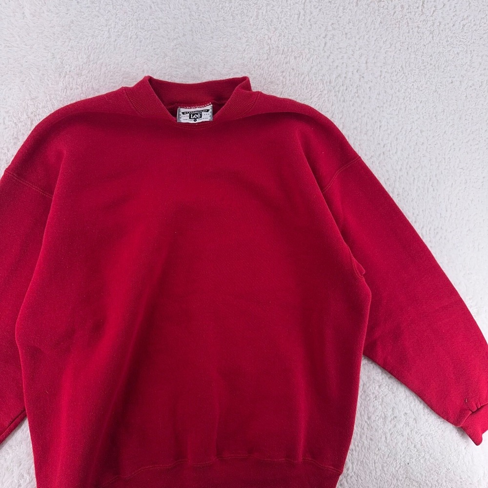 vintage 90s BLANK RED LEE‎ CREWNECK SWEATSHIRT MEDIUM/LARGE